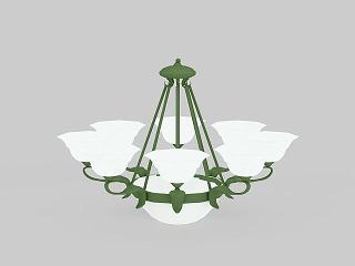 现代白色时尚吊灯模型