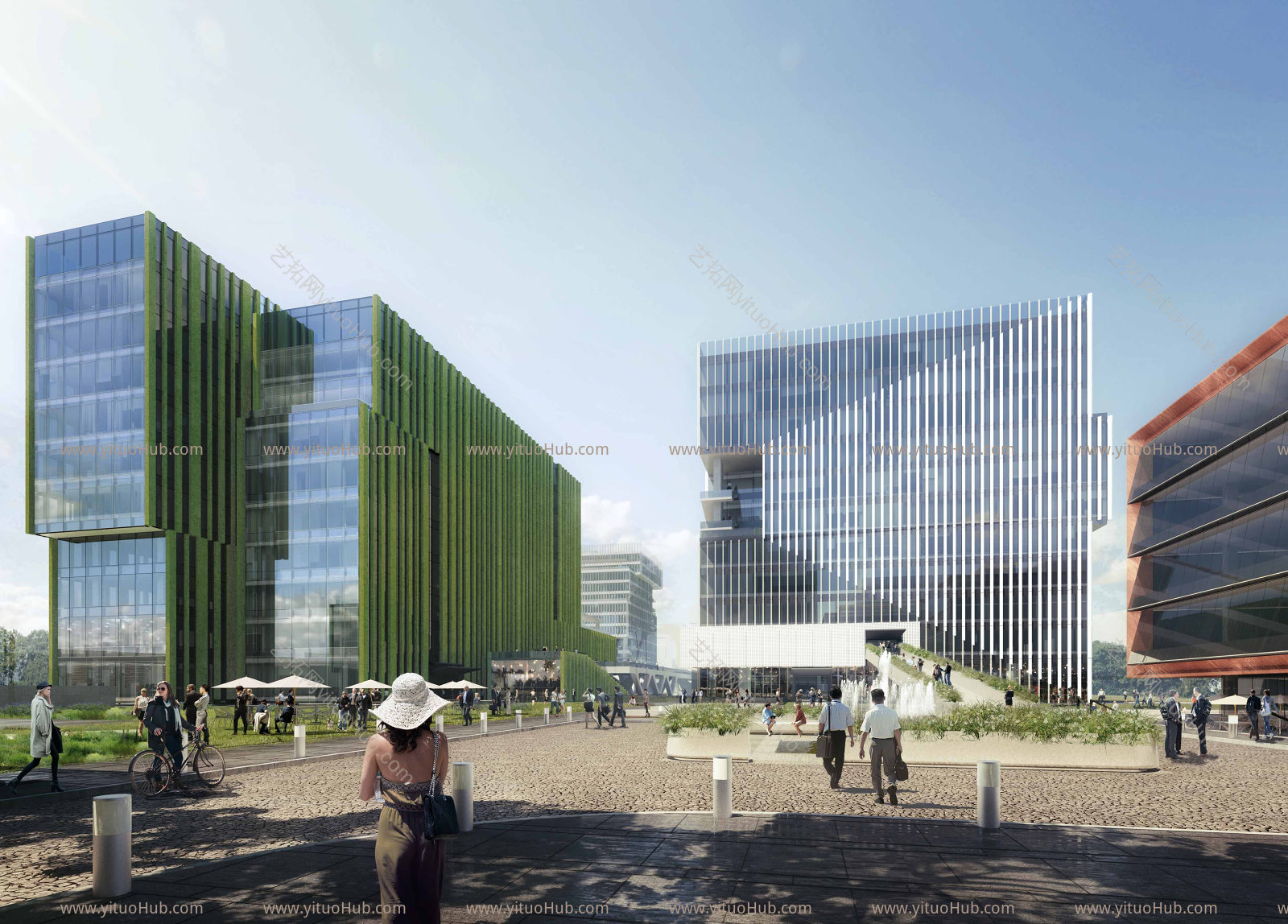 商业建筑街道效果图