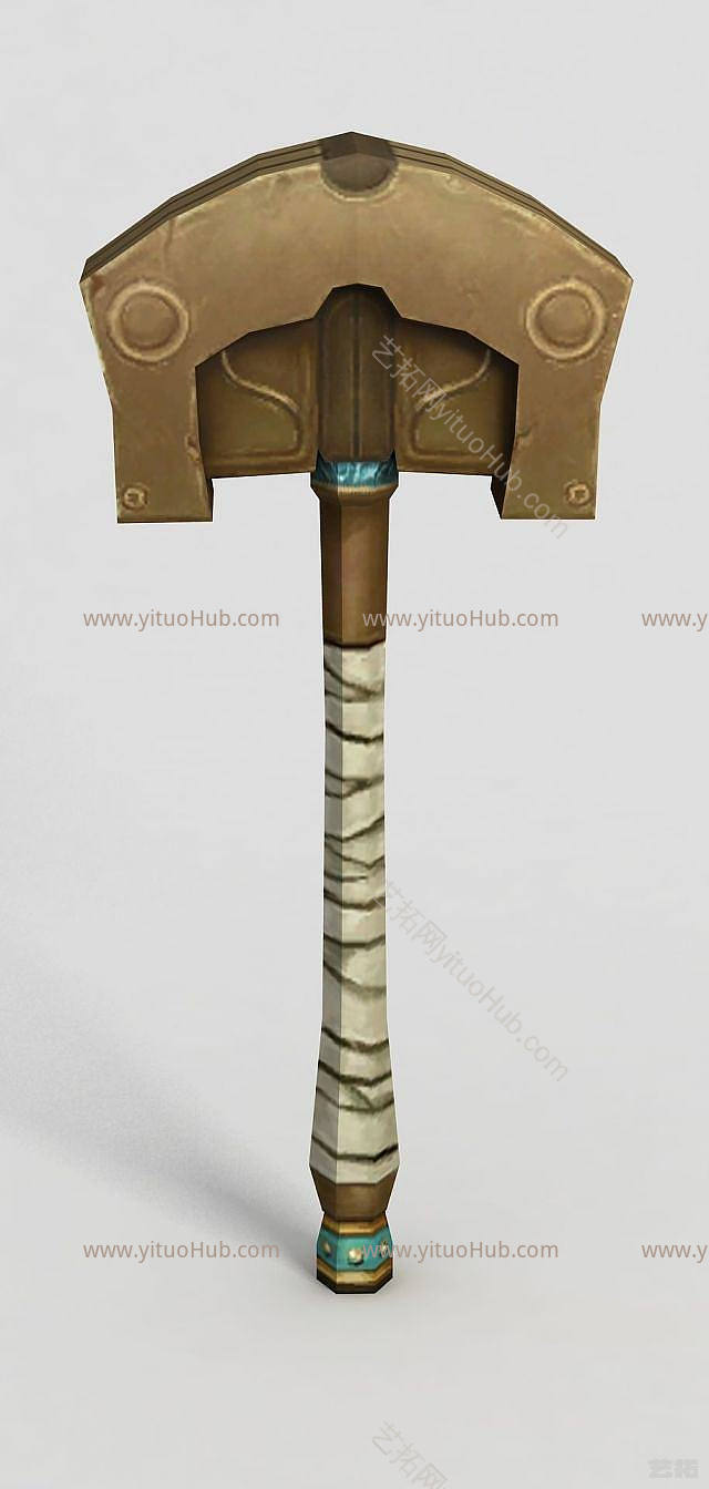 现代龙之谷武器斧头锤子模型