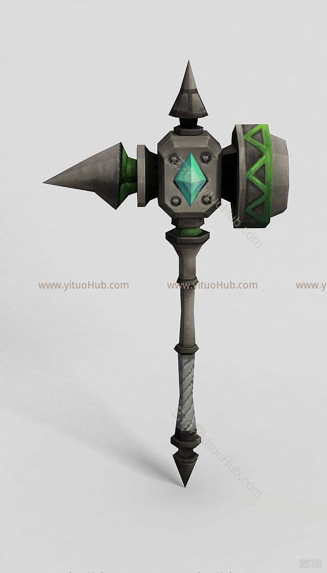 现代龙之谷武器斧头锤子模型