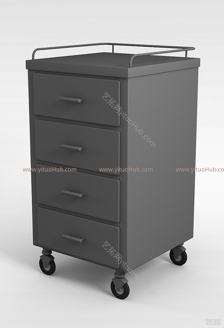 现代医疗工具车模型