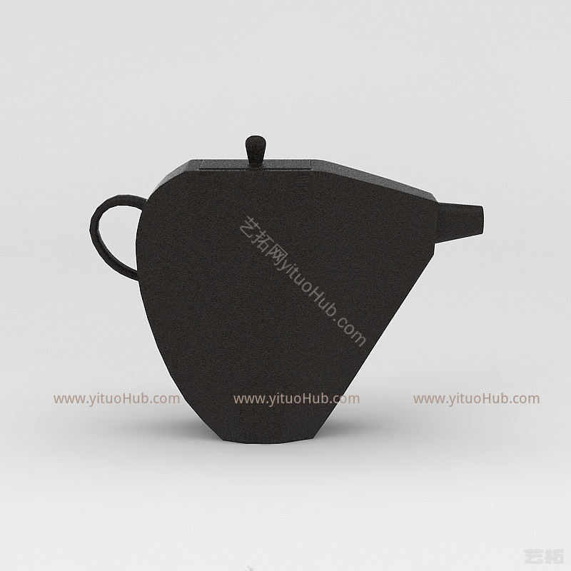 现代复古古董茶壶模型