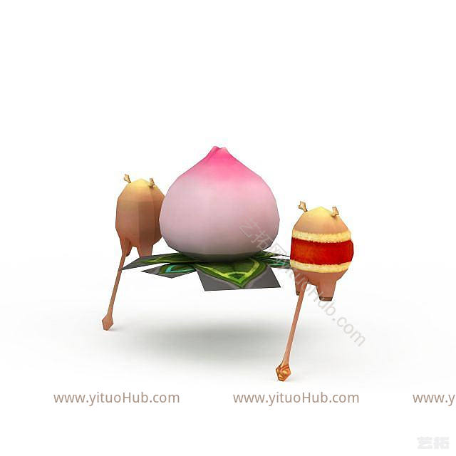 现代桃子小精灵模型