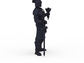 现代士兵雕塑模型