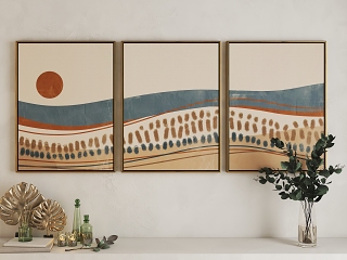 现代北欧云海群山挂画