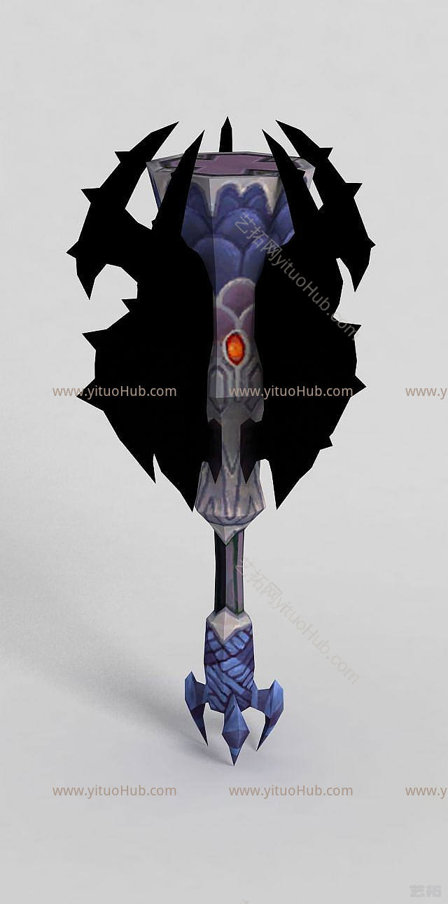 现代龙之谷武器斧头锤子模型