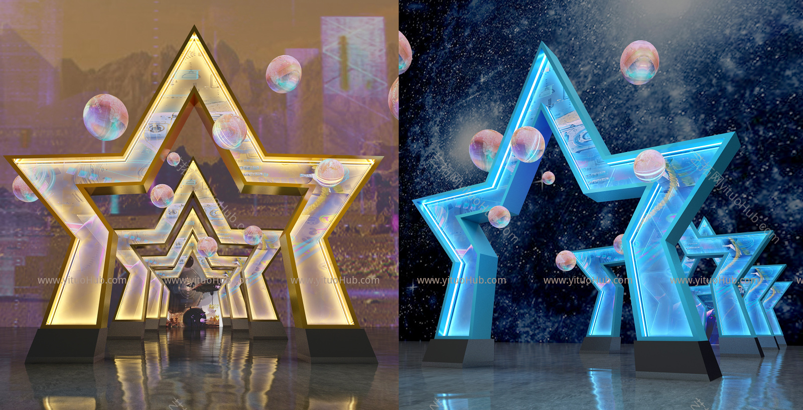 星形通道，星空门头