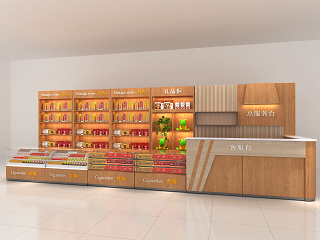 现代超市 收银台 接待台 产品柜 货架 收银机 食品