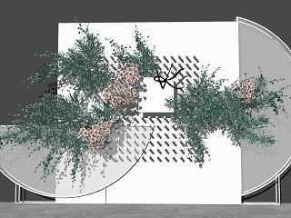 现代绿植 植物 装饰植物 绿植墙 ，美陈