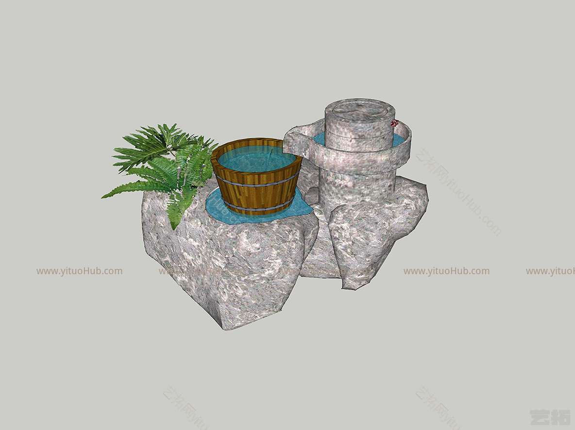 石磨景观小品水景
