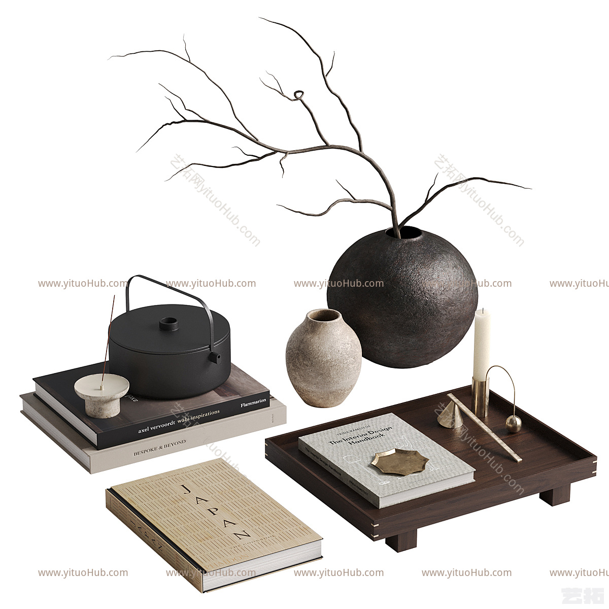 现代桌面摆件 花瓶 茶具