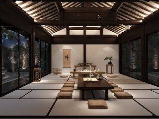 中式茶室模型