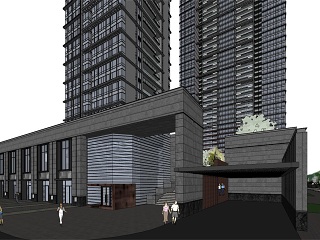 现代高层住宅SU模型