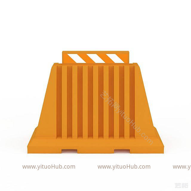 现代黄色路障模型