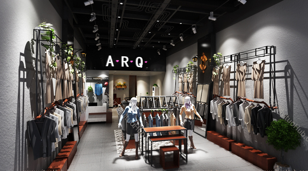 现代工业风服装店