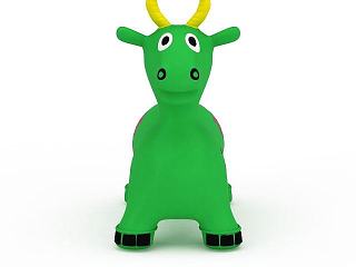 现代绿色充气小牛玩具模型