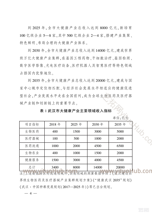 武汉市大健康产业发展规划