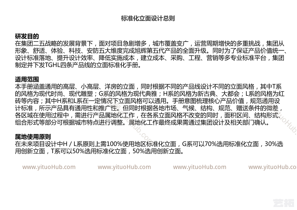 L系产品线：红砖等风格住宅立面标准化设计