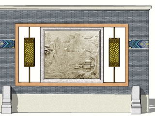 中式风格景墙