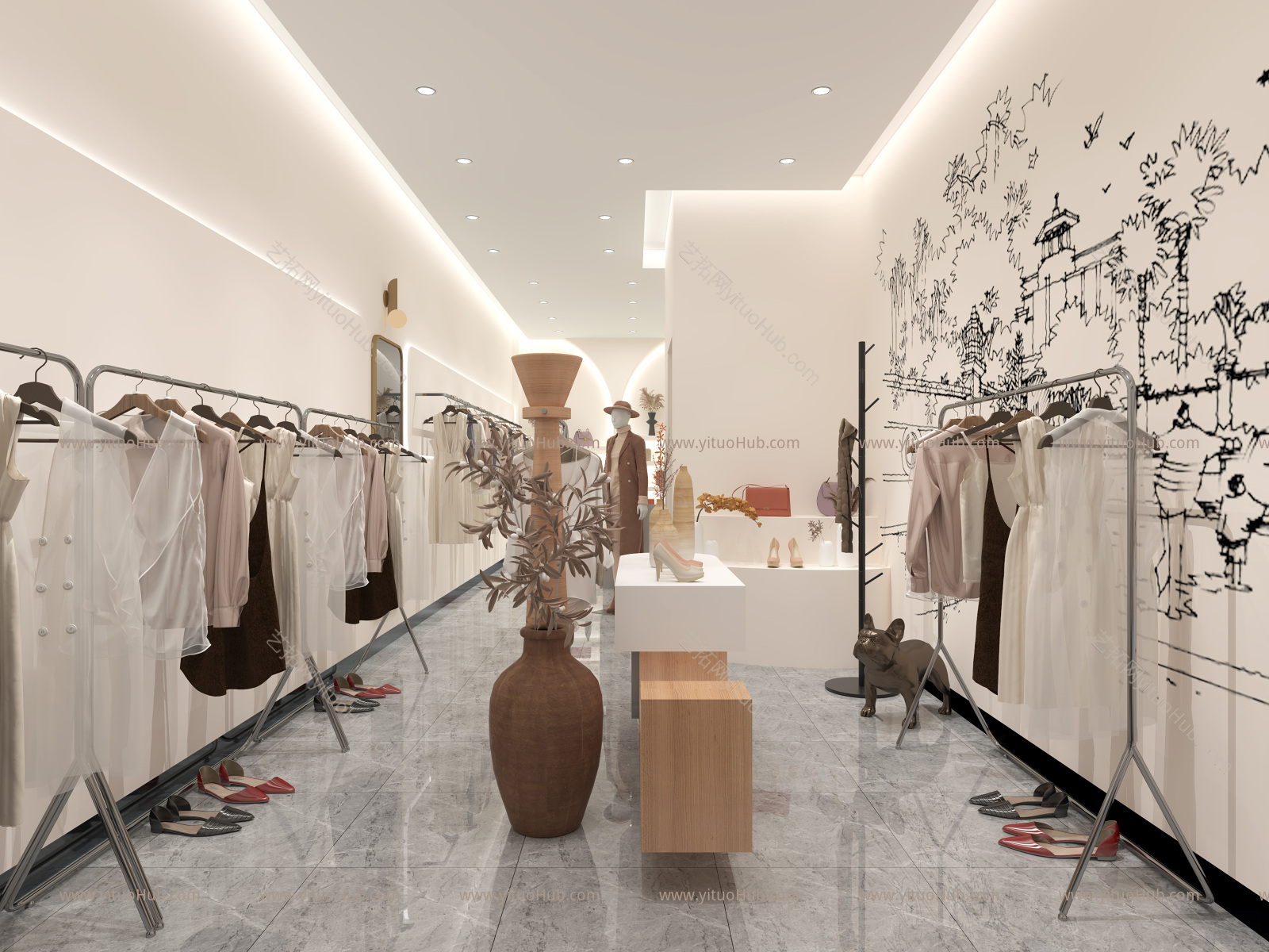 现代服装鞋店
