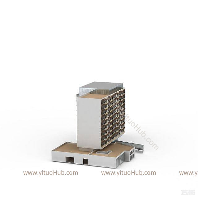 现代楼房建筑模型