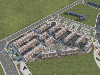 现代住宅小区鸟瞰规划