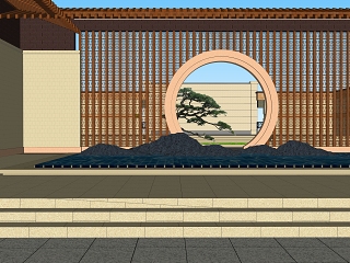 禅意景墙 中式景墙 屏风 售楼部入口
