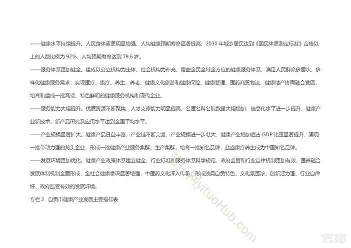 自贡市大健康产业发展规划