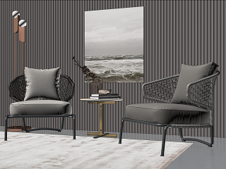 现代意大利 米洛提 minotti 户外休闲藤椅
