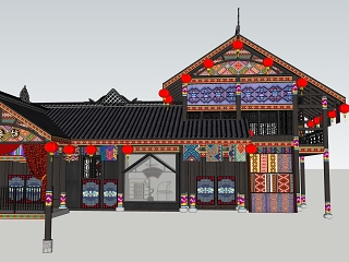 中式客家布衣坊古建筑