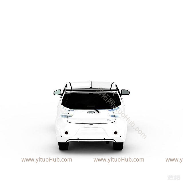现代aston白色中型轿车模型