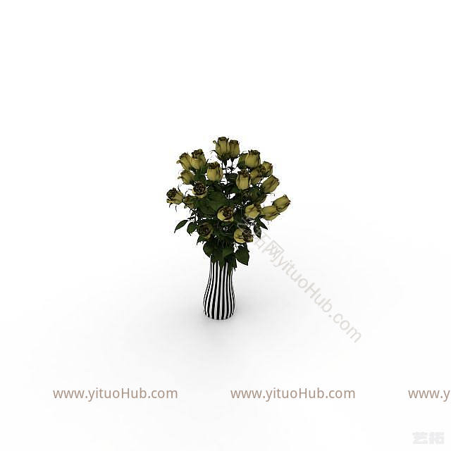 现代室内绿色植物模型
