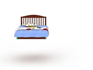 现代实木床模型