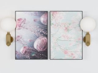 现代水母装饰画模型