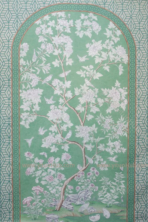 中式欧式花鸟壁纸壁布壁画背景画 (51)