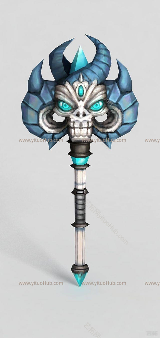 现代龙之谷武器斧头锤子模型