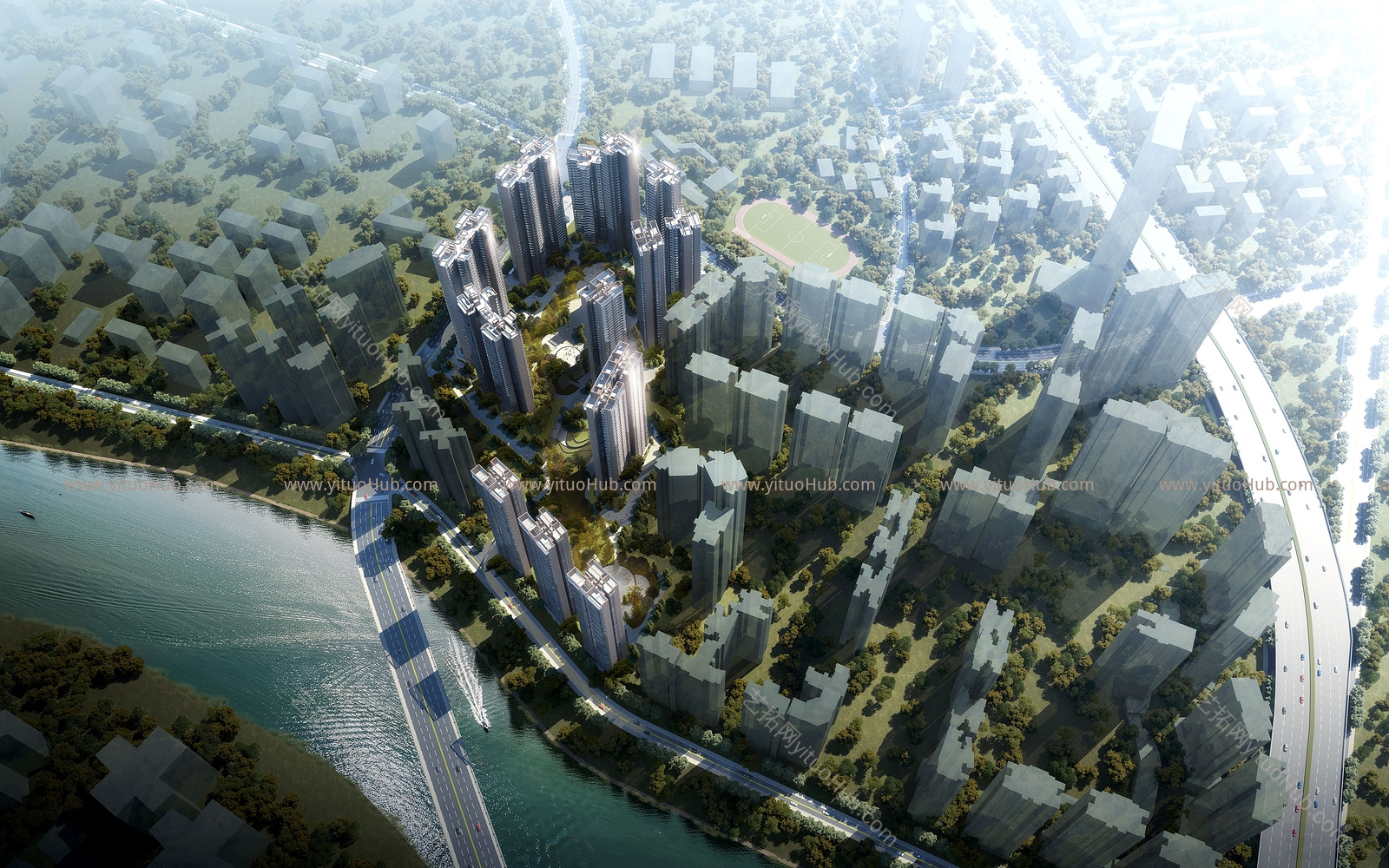 现代小区建筑