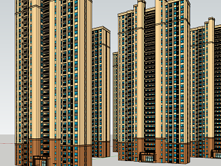 artdeco风格高层住宅精模