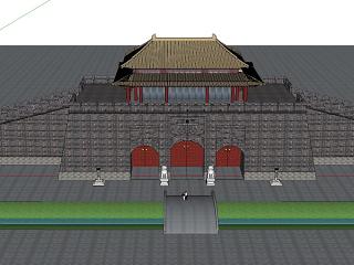 【精选】标准尺寸：古城门城墙城楼、护城河驳岸