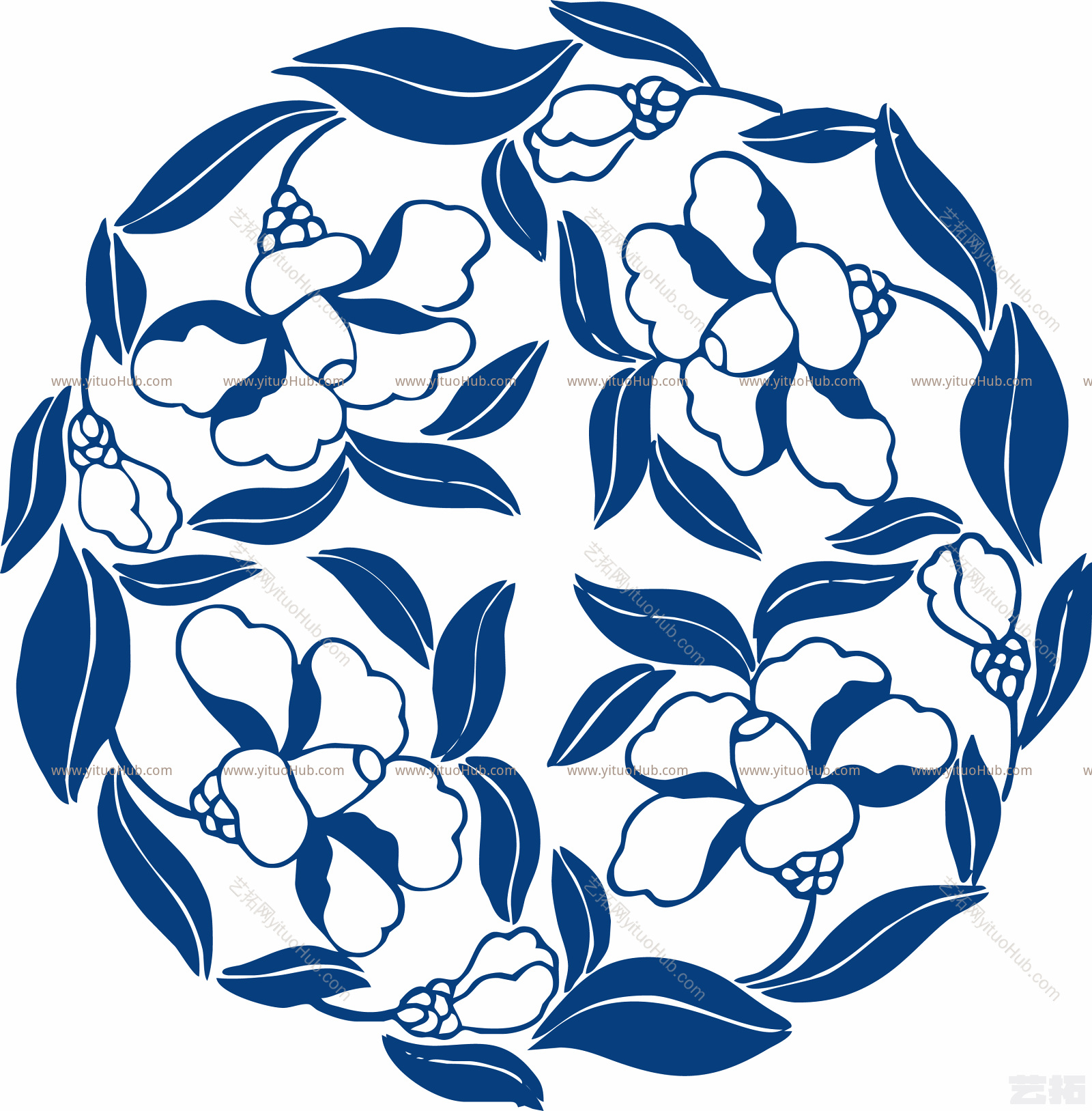 古代青花瓷图案花纹中国风图案贴图