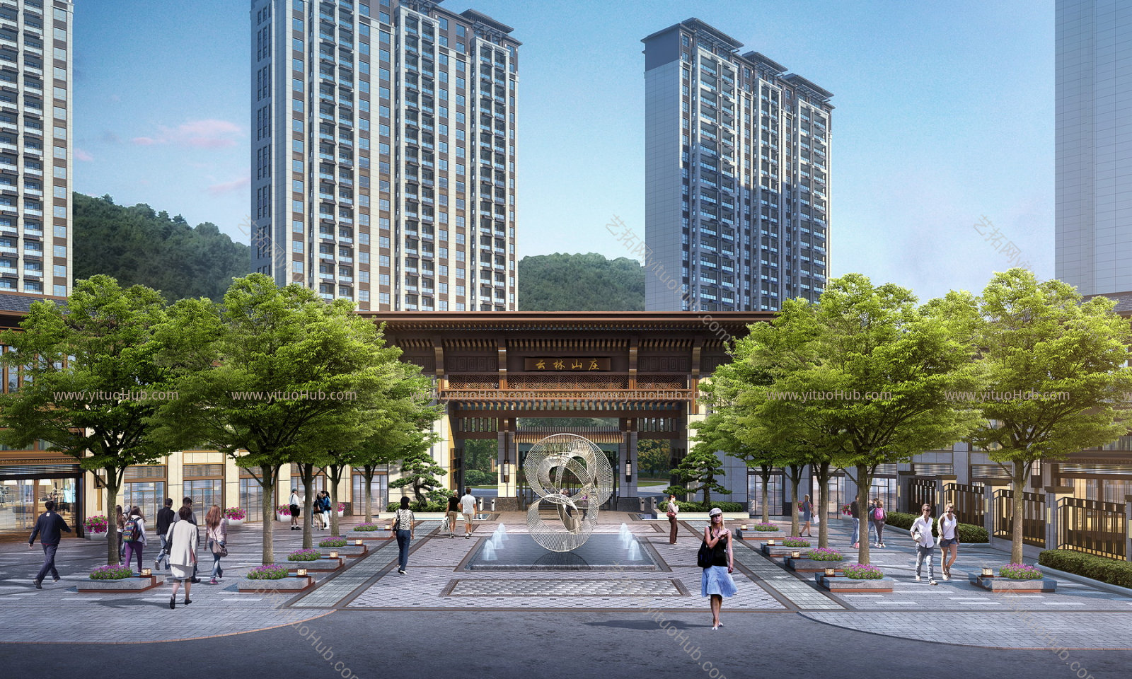 居住区住宅景观效果图