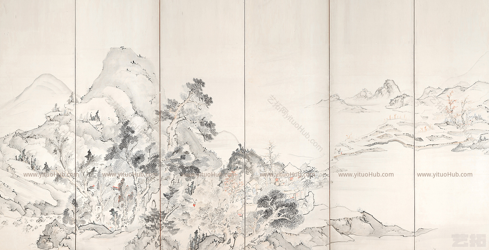 新中式水墨山水壁画