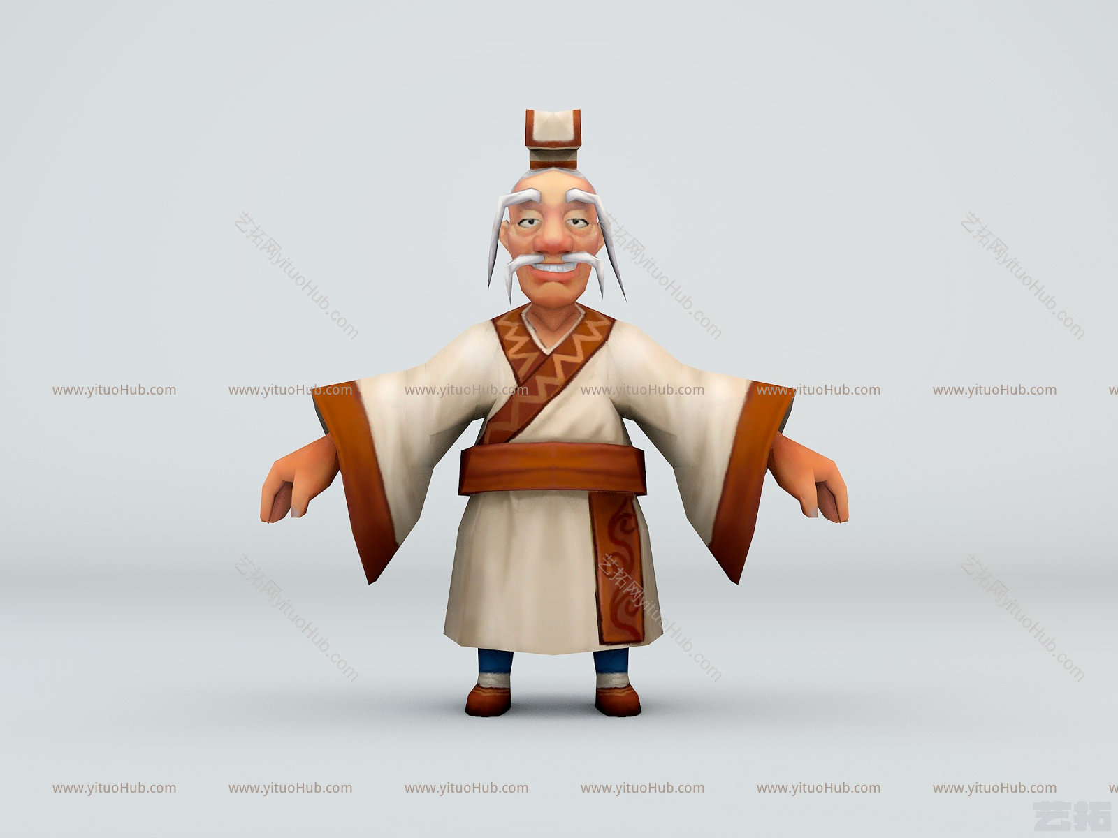现代Q版小鱼儿与花无缺模型