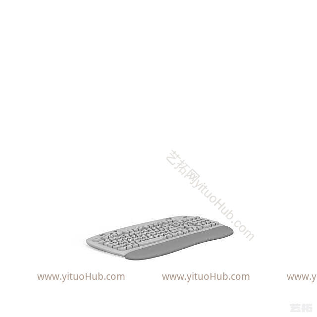 现代白色键盘模型