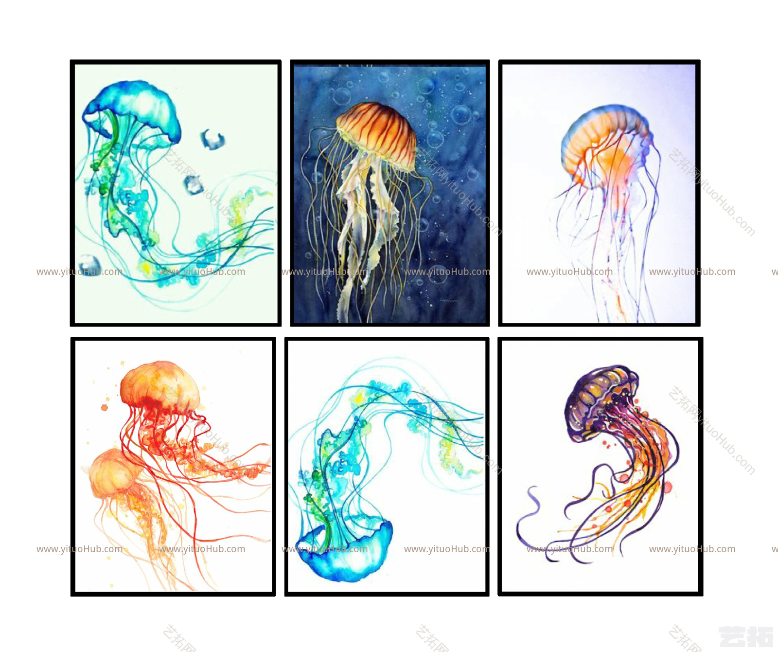 现代装饰画 挂画 插画明信片 邮票 名片 相框 菜单