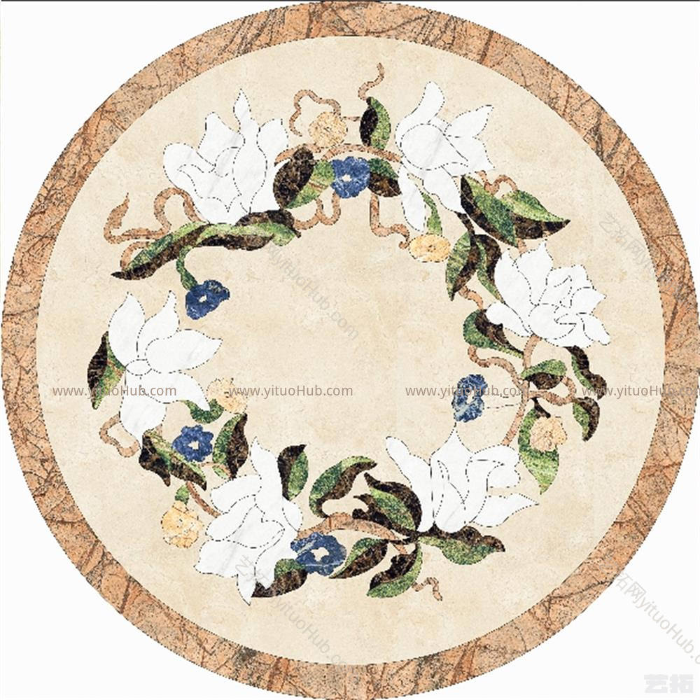 圆形石材拼花贴图