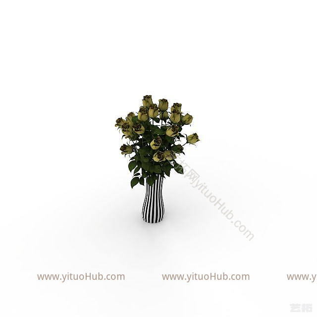 现代室内绿色植物模型