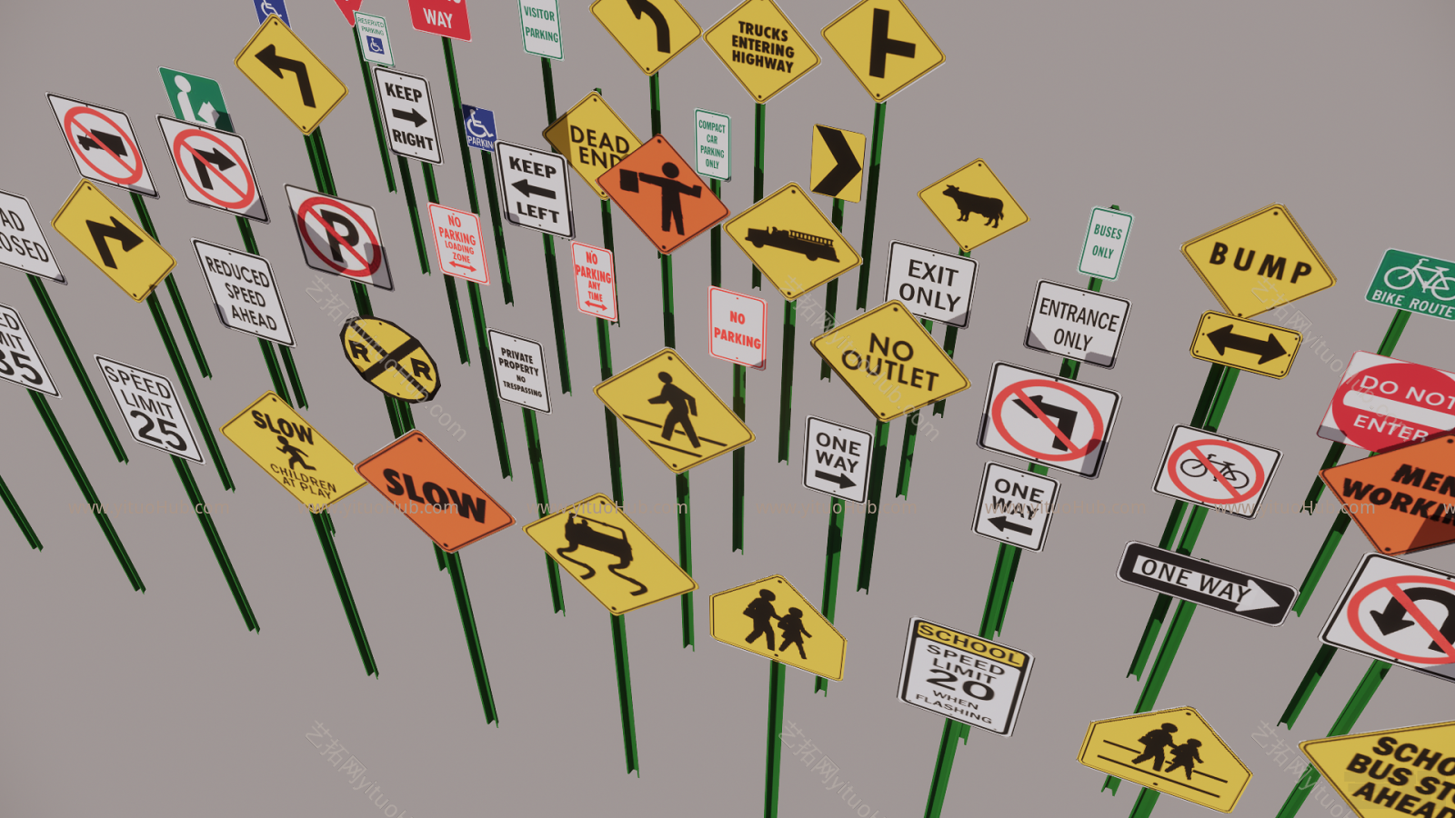 现代道路指示牌