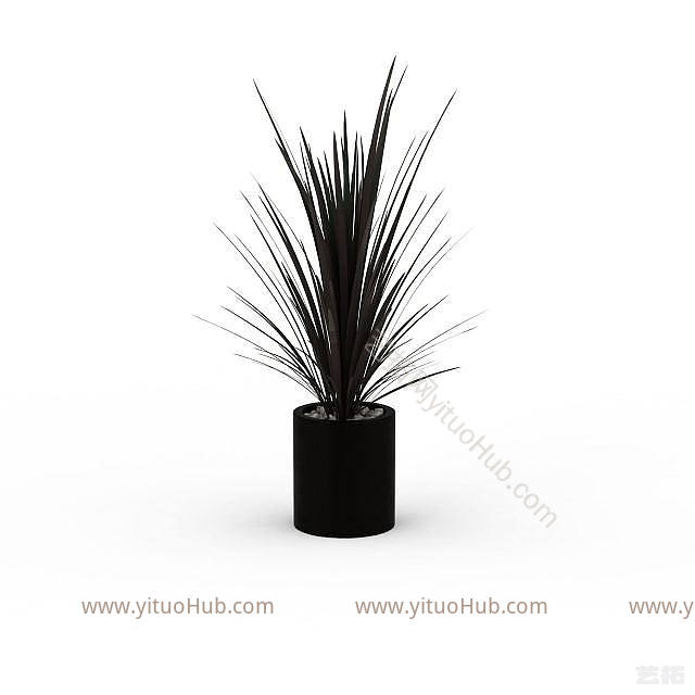 现代植物盆栽模型