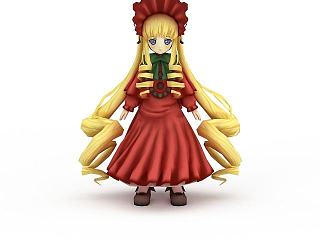 现代日系动漫长发美少女模型